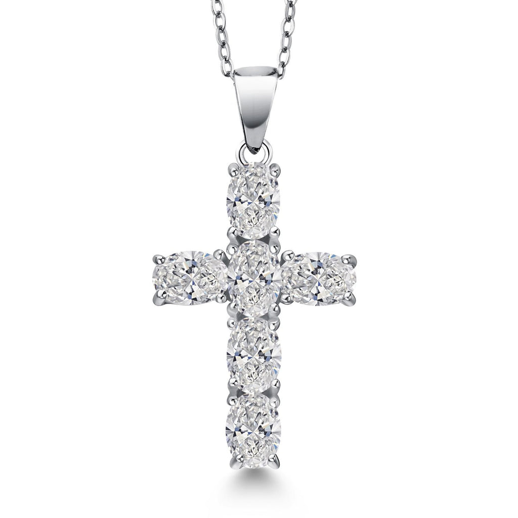 White Lab Grown Diamond_Pendant in 925 Sterling Silver