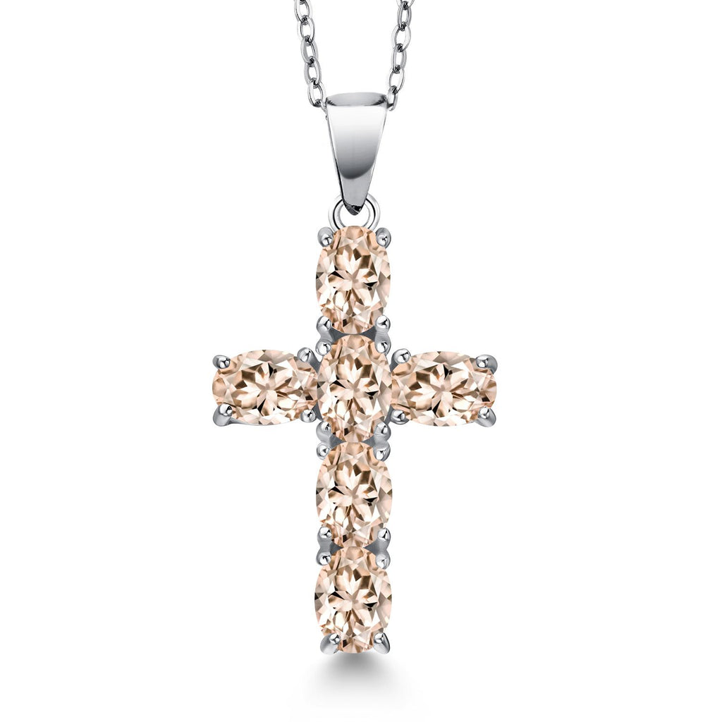 Morganite - October_Pendant in 925 Sterling Silver