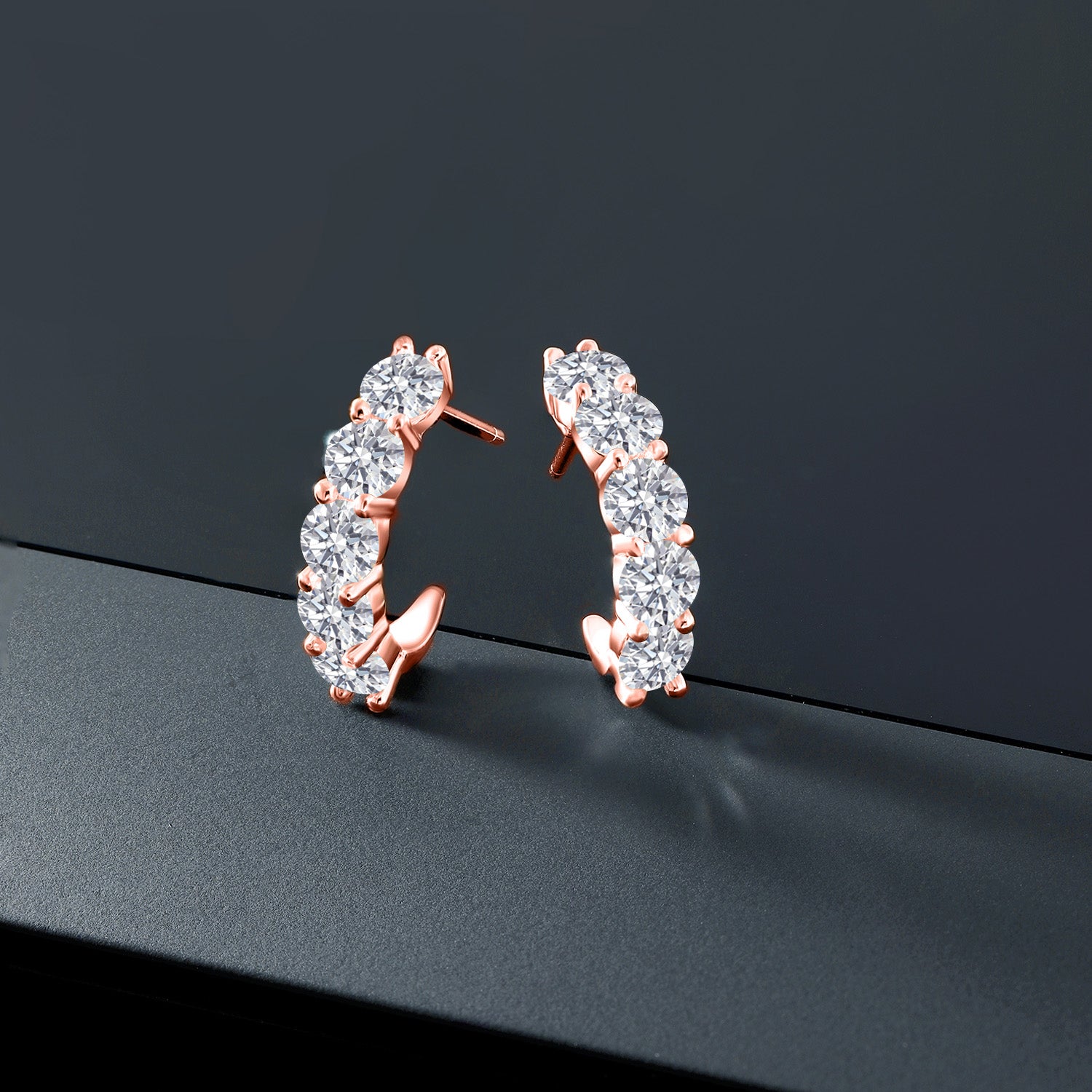Earrings in 925 Rose Gold Plated Silver