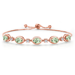 Prasiolite_Bracelet in 925 Rose Gold Plated Silver