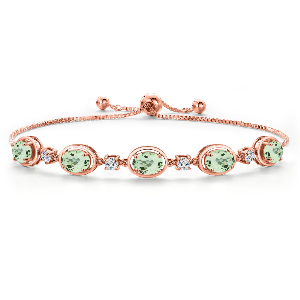 Prasiolite_Bracelet in 925 Rose Gold Plated Silver
