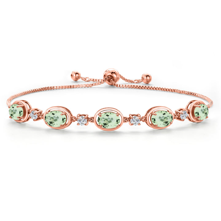 Prasiolite_Bracelet in 925 Rose Gold Plated Silver