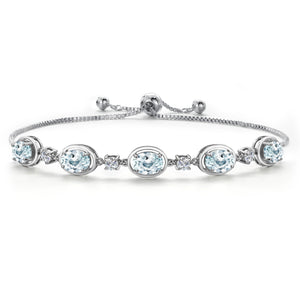 Aquamarine - March_Bracelet in 925 Sterling Silver