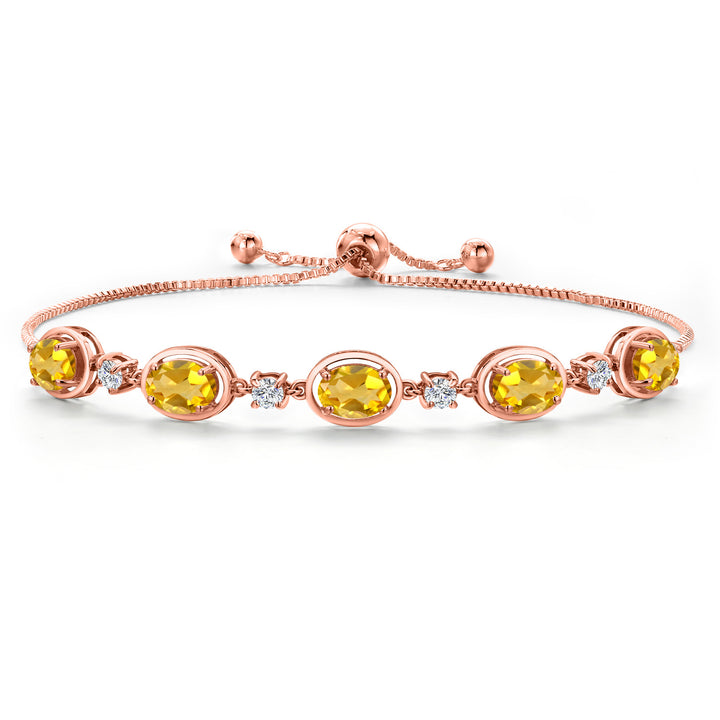 Citrine - November_Bracelet in 925 Rose Gold Plated Silver