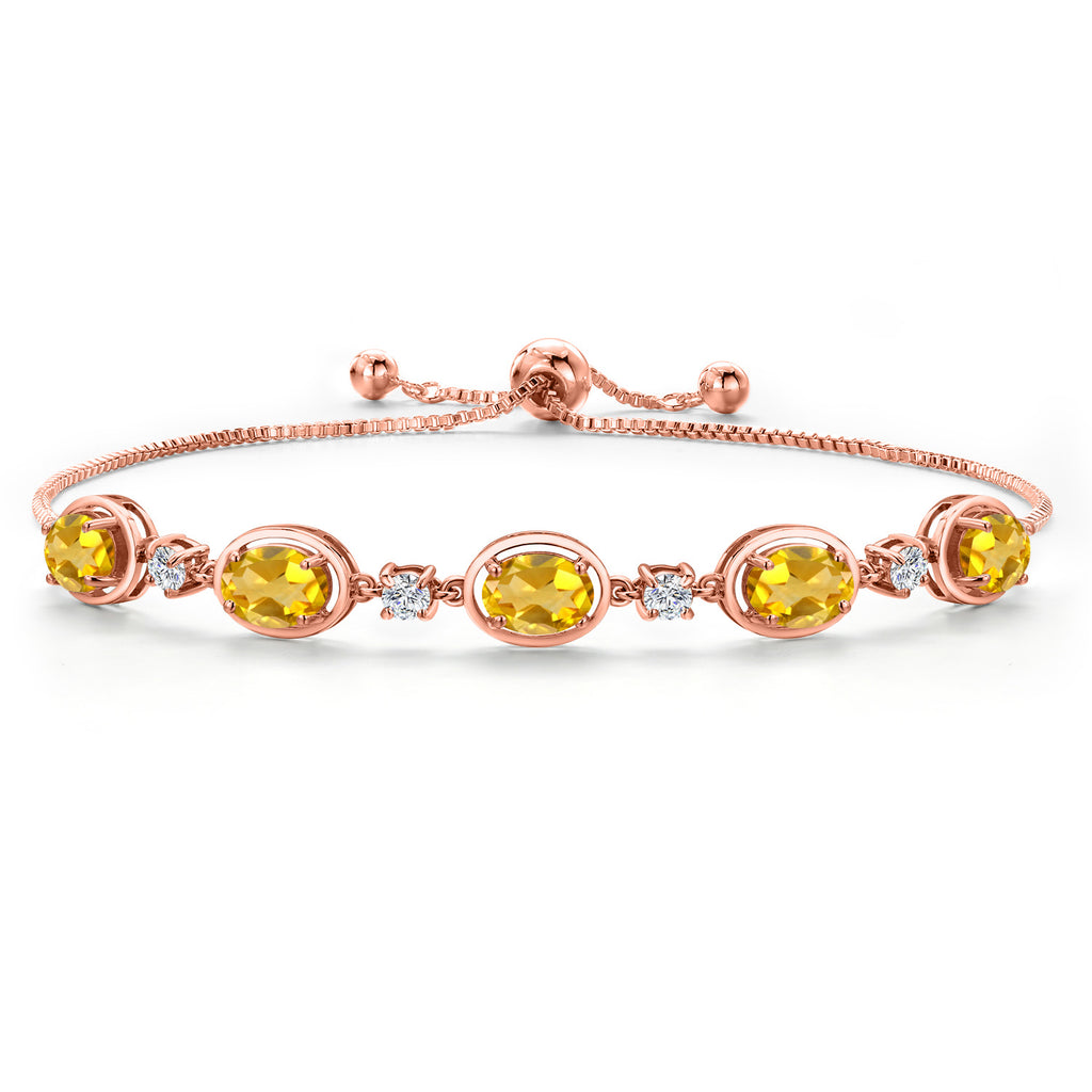 Citrine - November_Bracelet in 925 Rose Gold Plated Silver