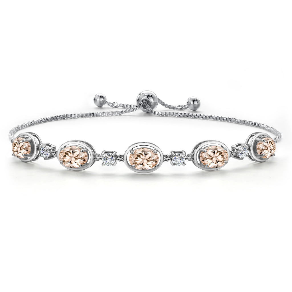 Morganite - October_Bracelet in 925 Sterling Silver