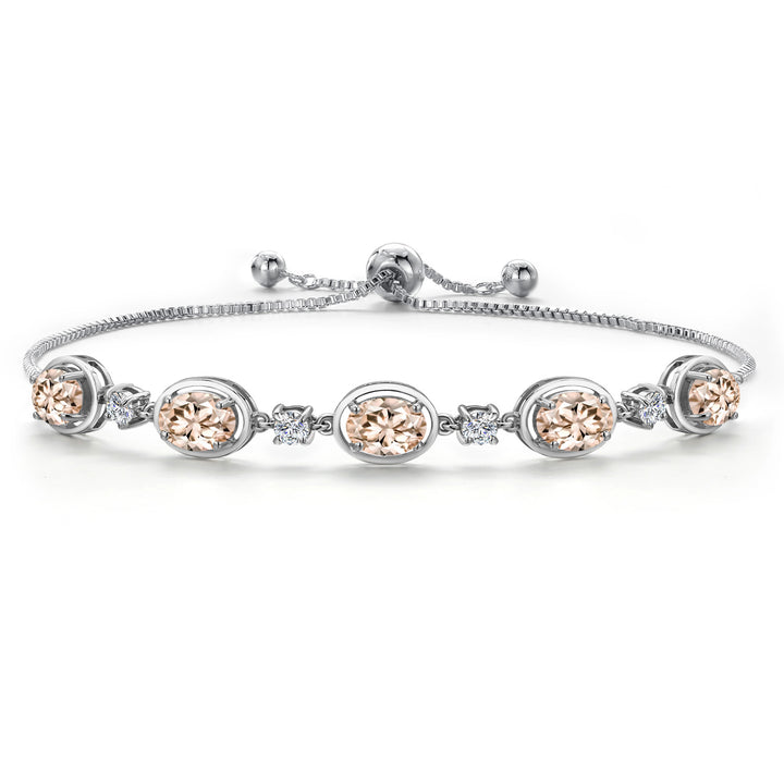 Morganite - October_Bracelet in 925 Sterling Silver