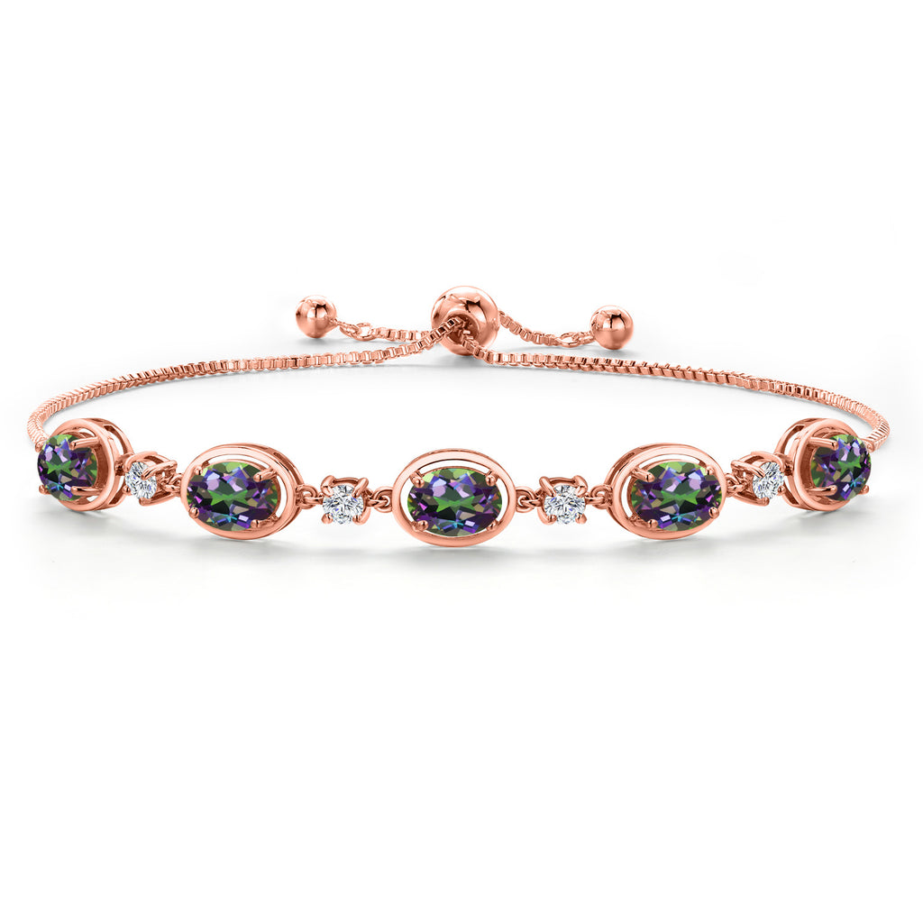 Green Mystic Topaz_Bracelet in 925 Rose Gold Plated Silver