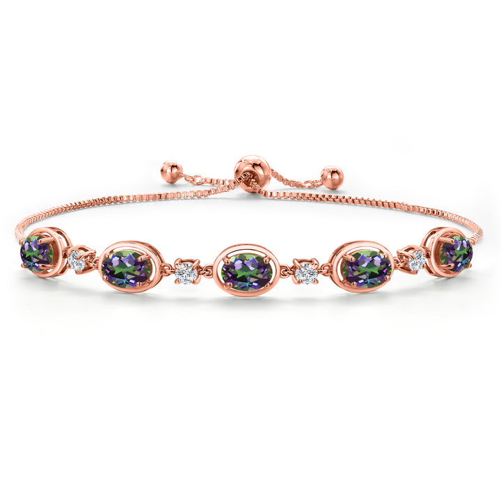 Green Mystic Topaz_Bracelet in 925 Rose Gold Plated Silver