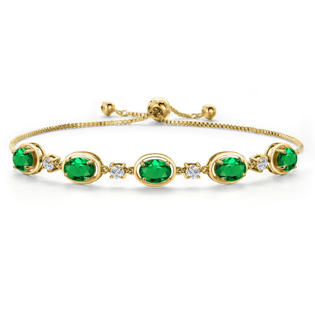 Nano Emerald - May_Bracelet in 925 Yellow Gold Plated Silver