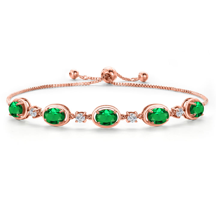 Nano Emerald - May_Bracelet in 925 Rose Gold Plated Silver
