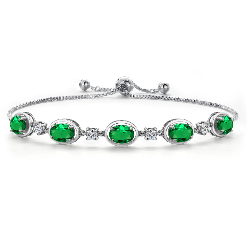 Nano Emerald - May_Bracelet in 925 Sterling Silver