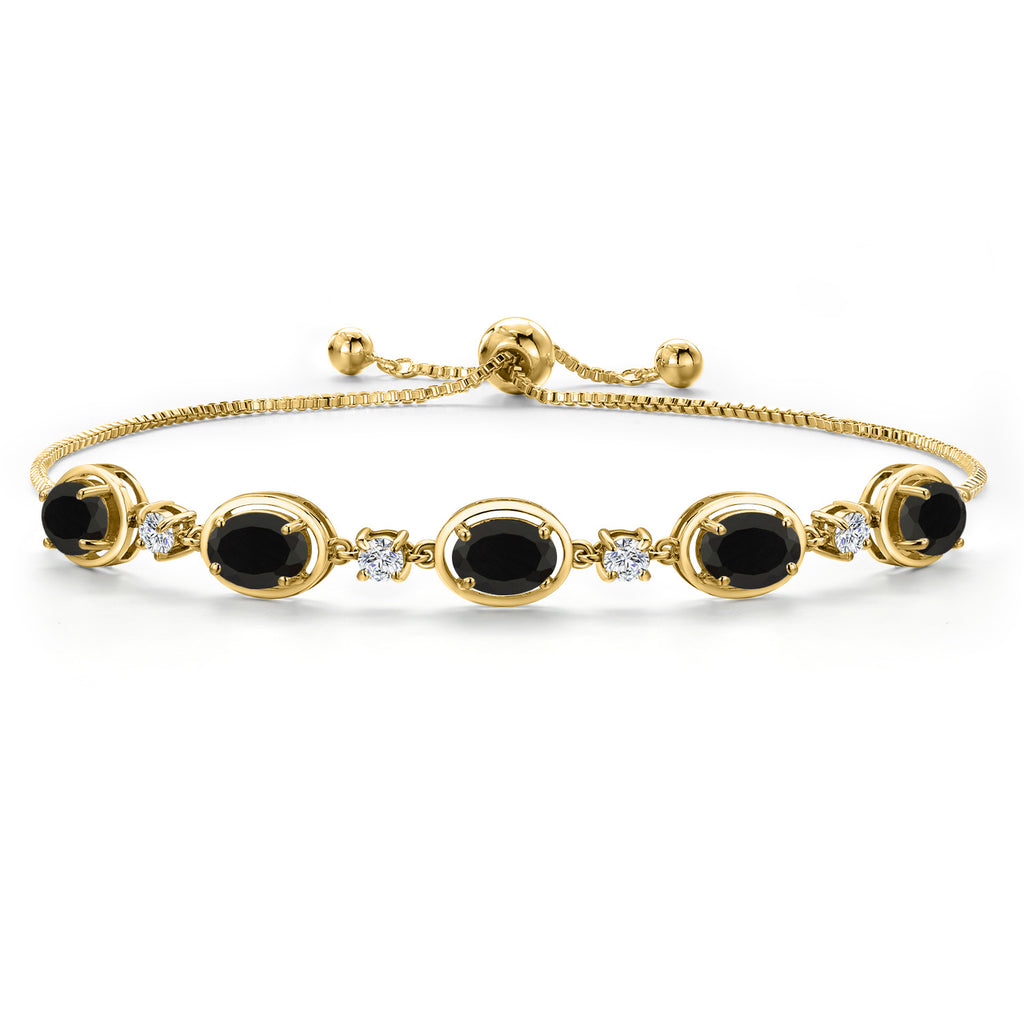 Onyx - December_Bracelet in 925 Yellow Gold Plated Silver