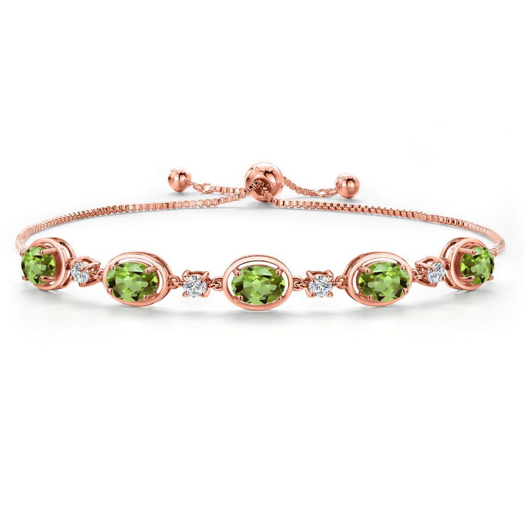 Peridot - August_Bracelet in 925 Rose Gold Plated Silver