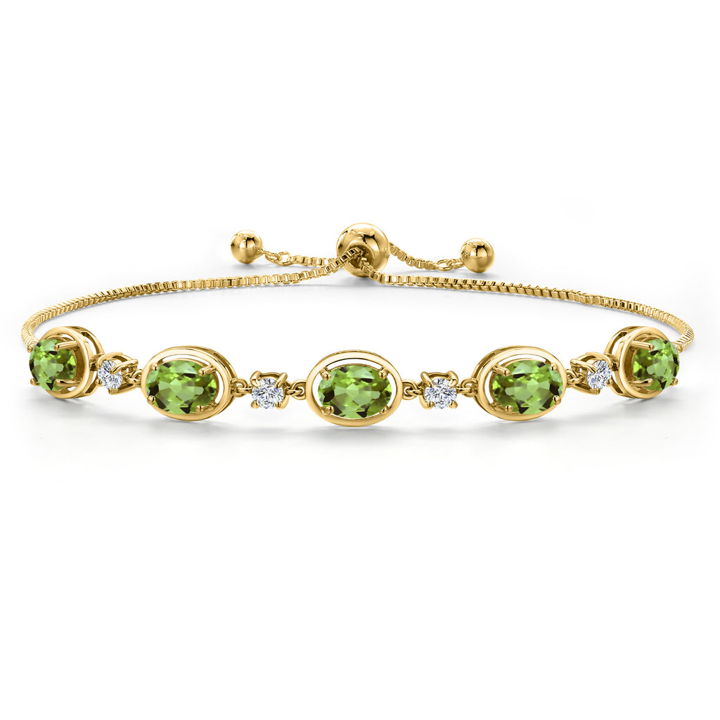 Peridot - August_Bracelet in 925 Yellow Gold Plated Silver