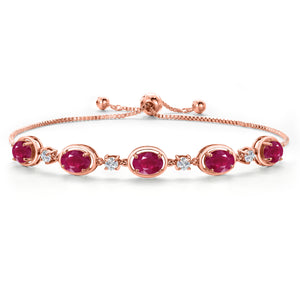 Ruby - July_Bracelet in 925 Rose Gold Plated Silver