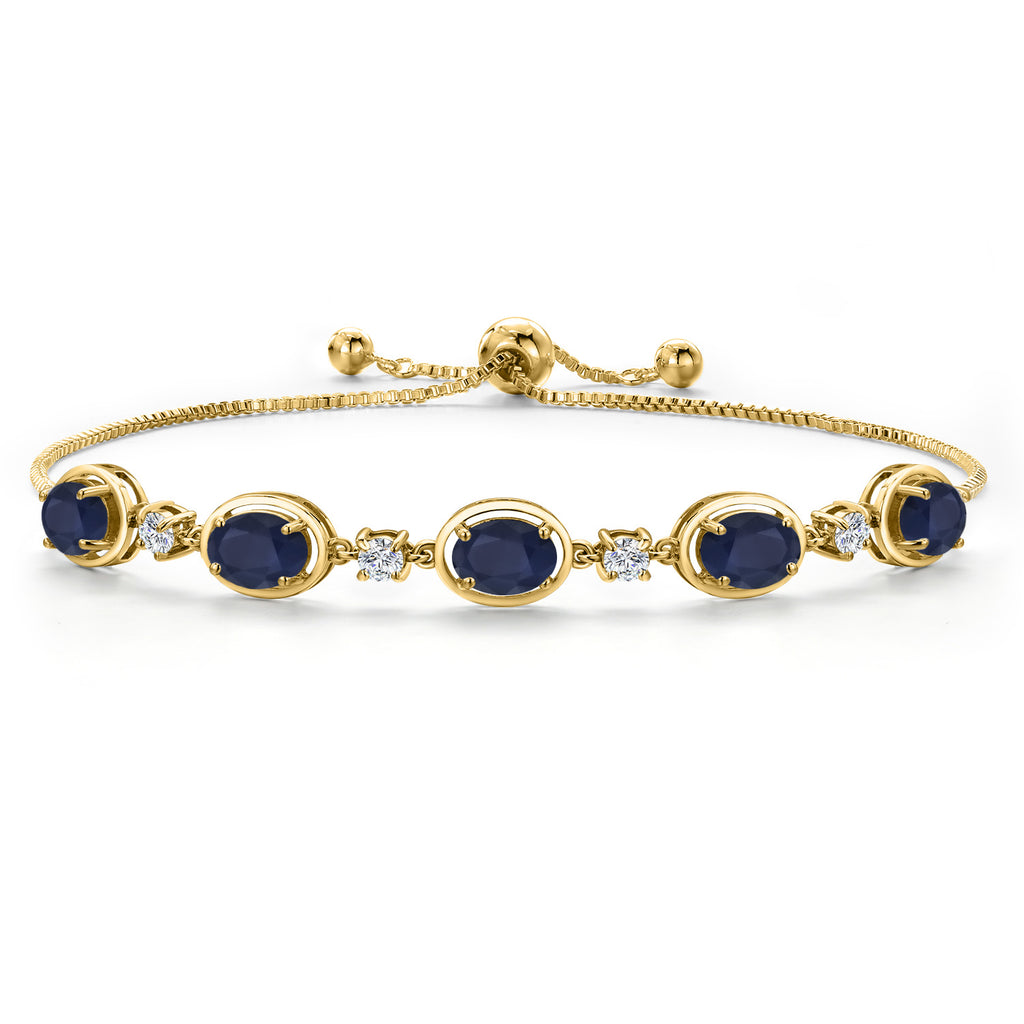 Blue Sapphire - September_Bracelet in 925 Yellow Gold Plated Silver