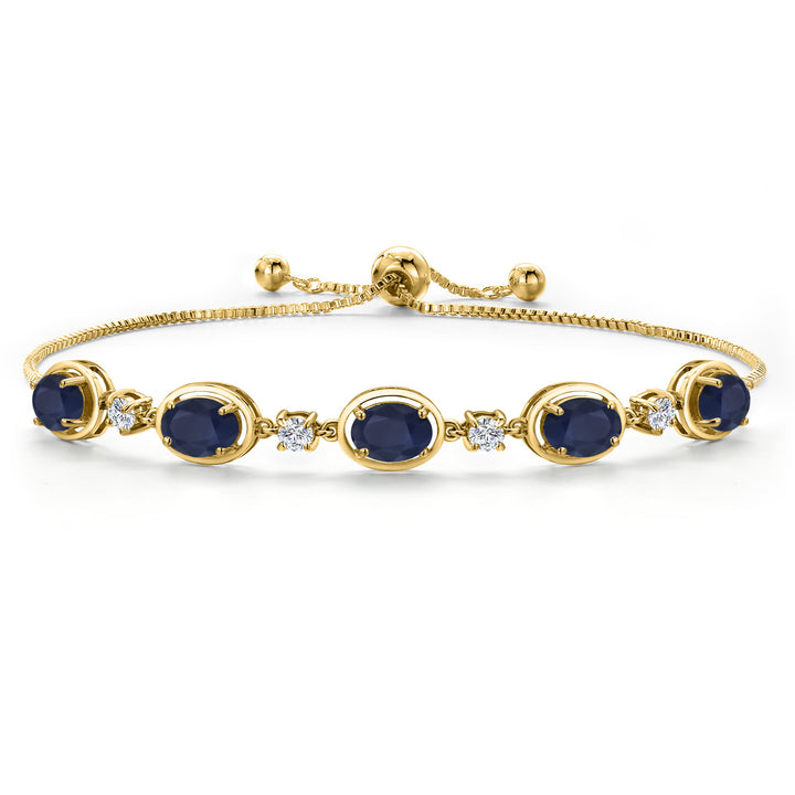 Blue Sapphire - September_Bracelet in 925 Yellow Gold Plated Silver