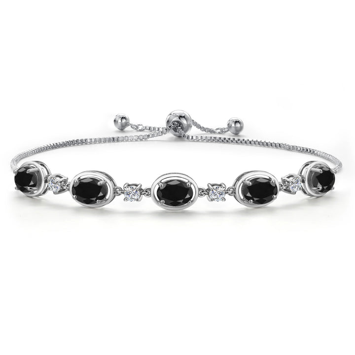 Black Sapphire - September_Bracelet in 925 Sterling Silver