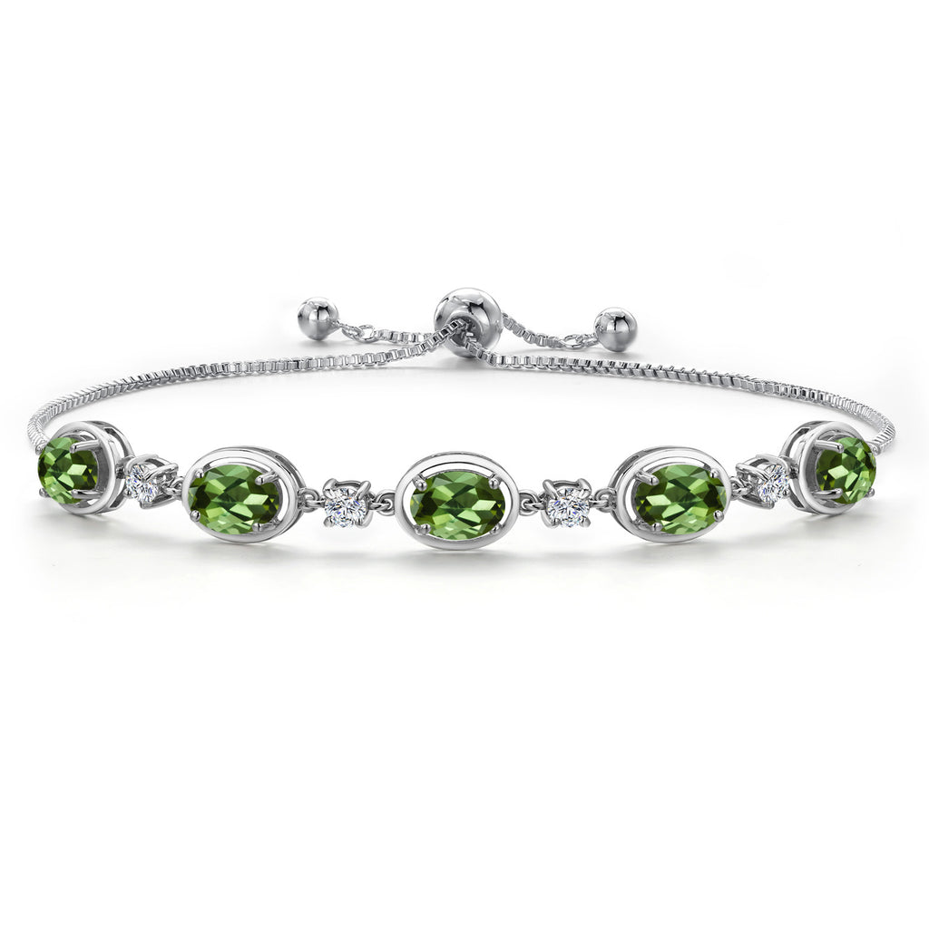 Green Tourmaline - October_Bracelet in 925 Sterling Silver