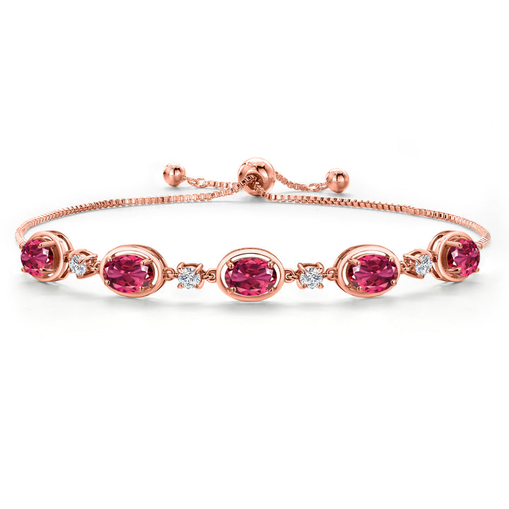 Pink Tourmaline - October_Bracelet in 925 Rose Gold Plated Silver