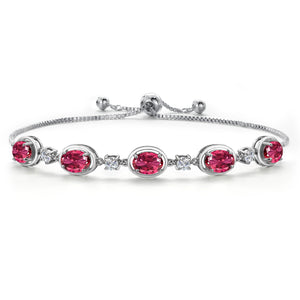 Pink Tourmaline - October_Bracelet in 925 Sterling Silver