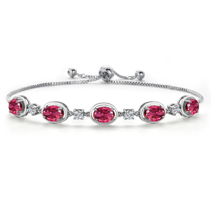 Pink Tourmaline - October_Bracelet in 925 Sterling Silver