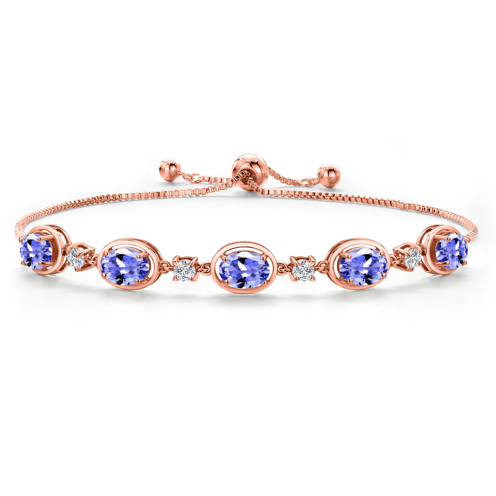 Tanzanite - December_Bracelet in 925 Rose Gold Plated Silver