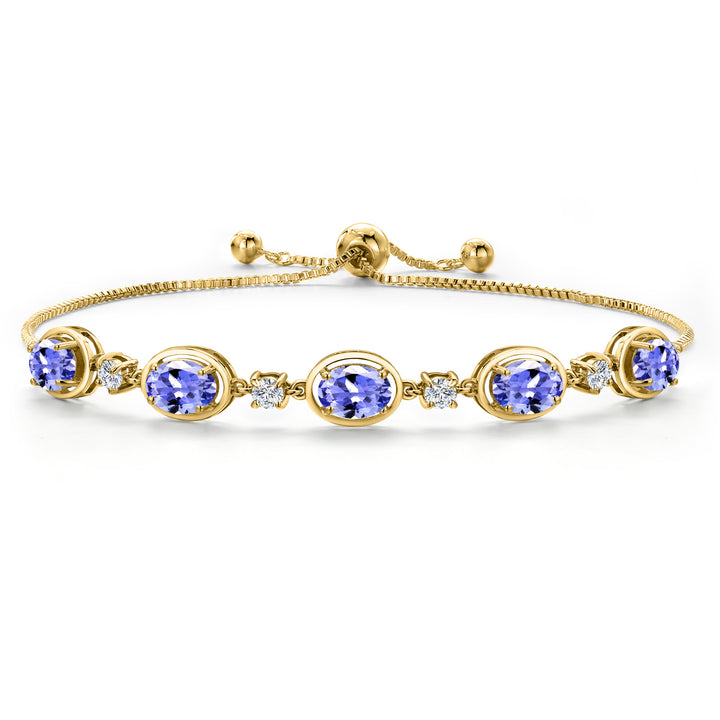 Tanzanite - December_Bracelet in 925 Yellow Gold Plated Silver