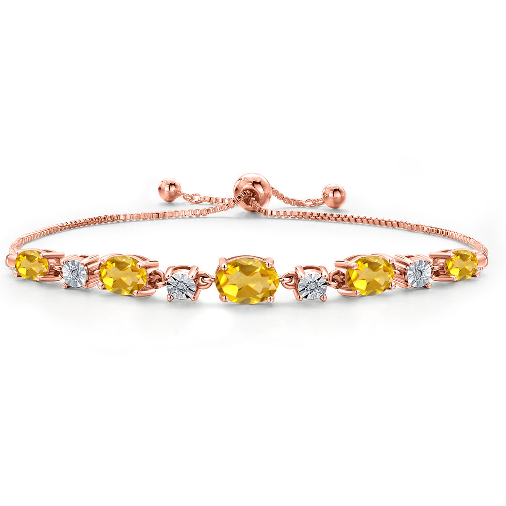 Citrine - November_925 Rose Gold Plated Silver_Bracelet in 925 Rose Gold Plated Silver