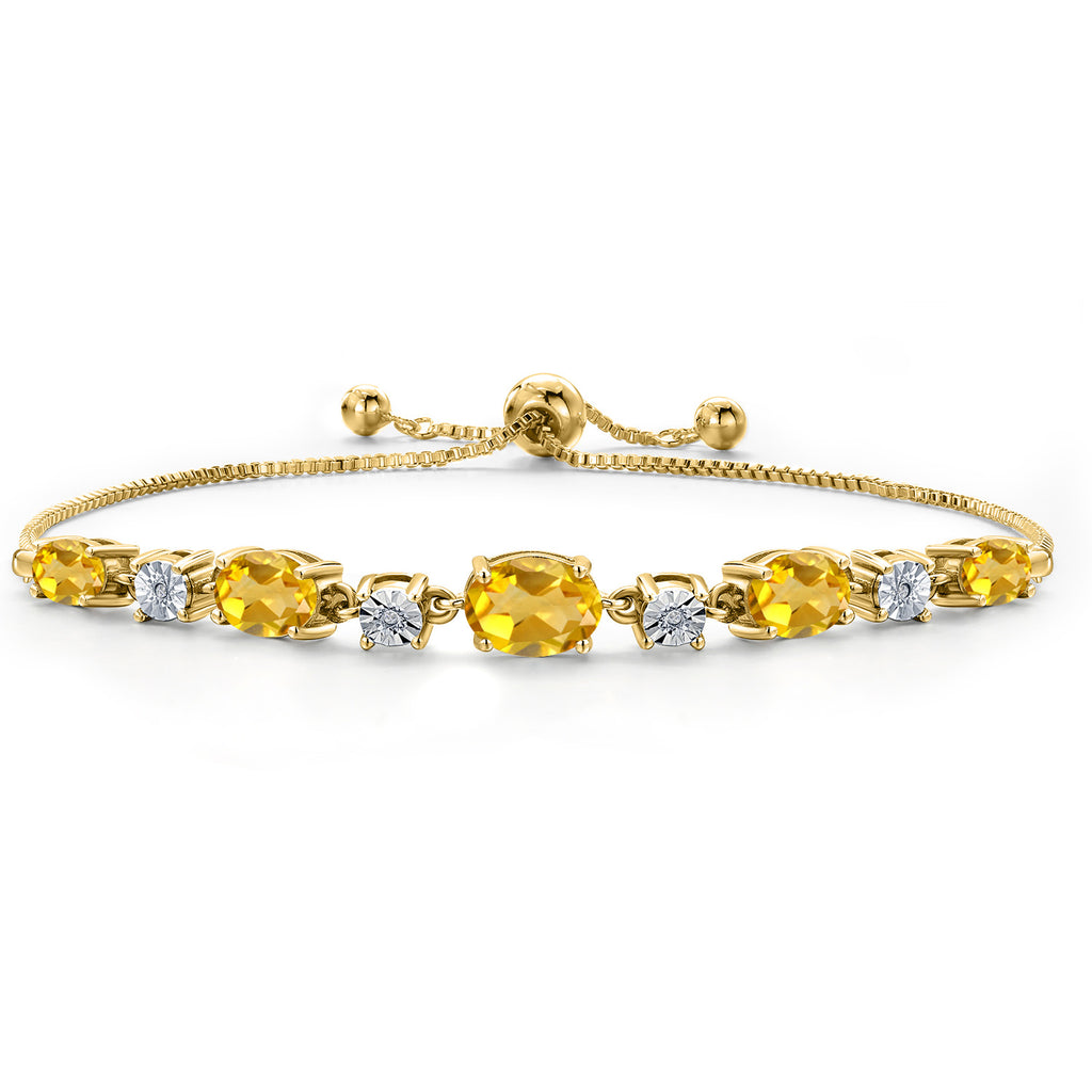 Citrine - November_925 Yellow Gold Plated Silver_Bracelet in 925 Yellow Gold Plated Silver