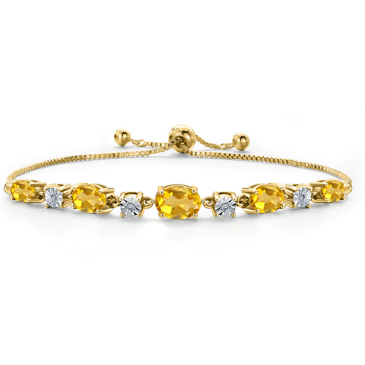 Citrine - November_925 Yellow Gold Plated Silver_Bracelet in 925 Yellow Gold Plated Silver