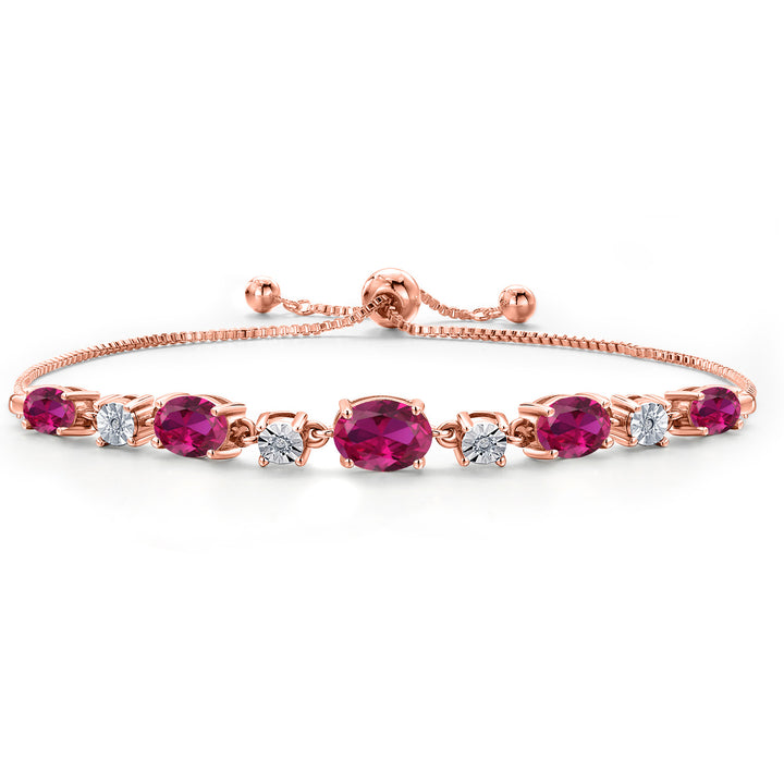 Created Ruby - July_925 Rose Gold Plated Silver_Bracelet in 925 Rose Gold Plated Silver
