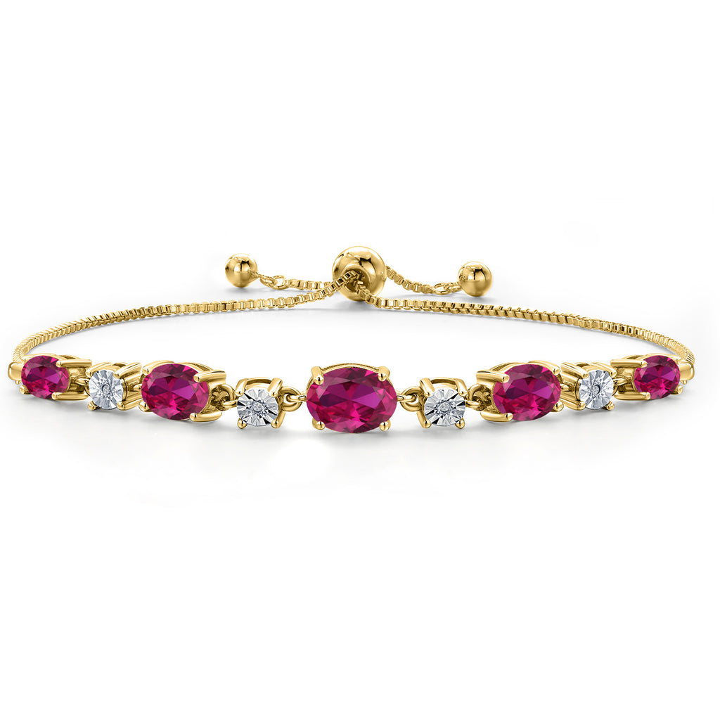 Created Ruby - July_925 Yellow Gold Plated Silver_Bracelet in 925 Yellow Gold Plated Silver