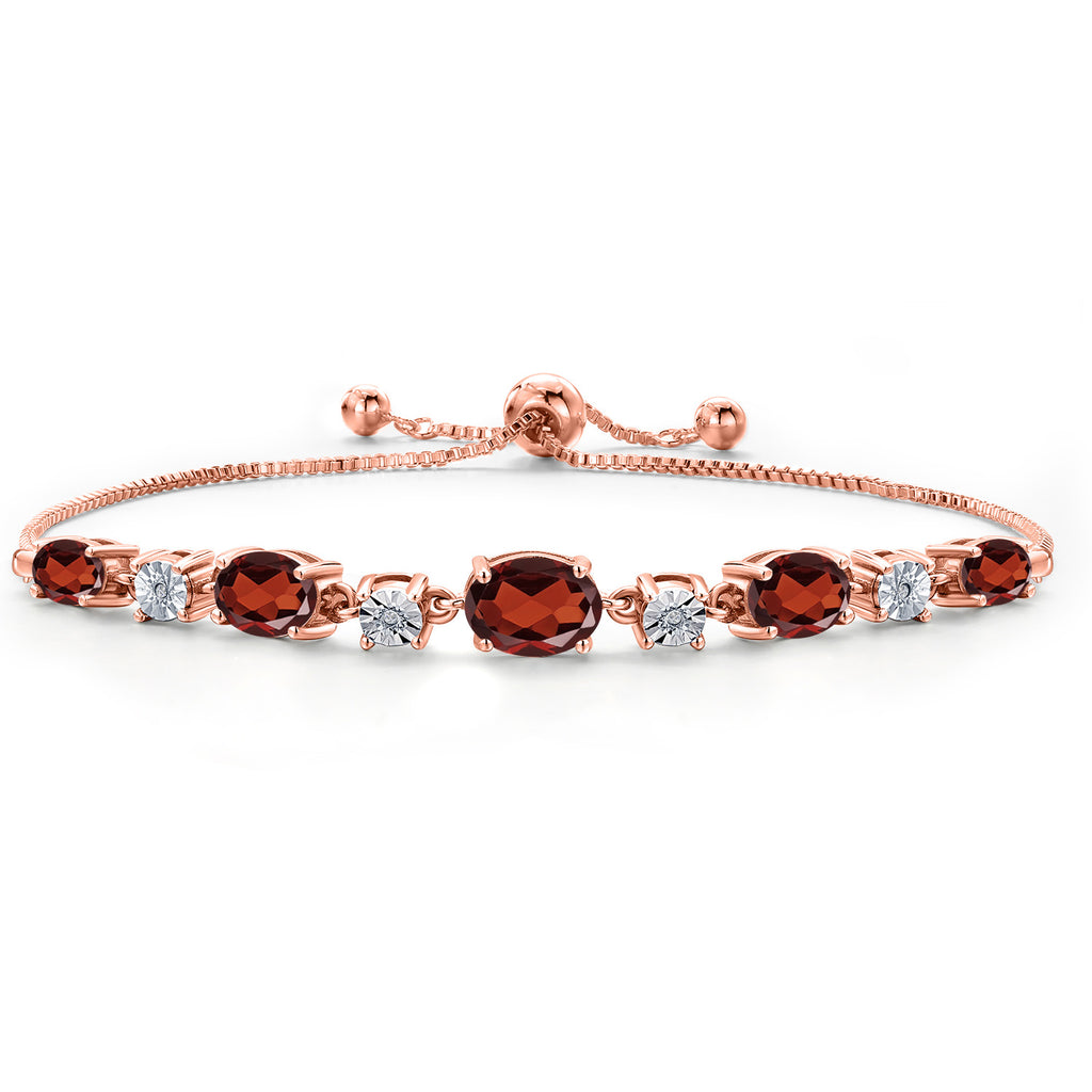 Garnet - January_925 Rose Gold Plated Silver_Bracelet in 925 Rose Gold Plated Silver