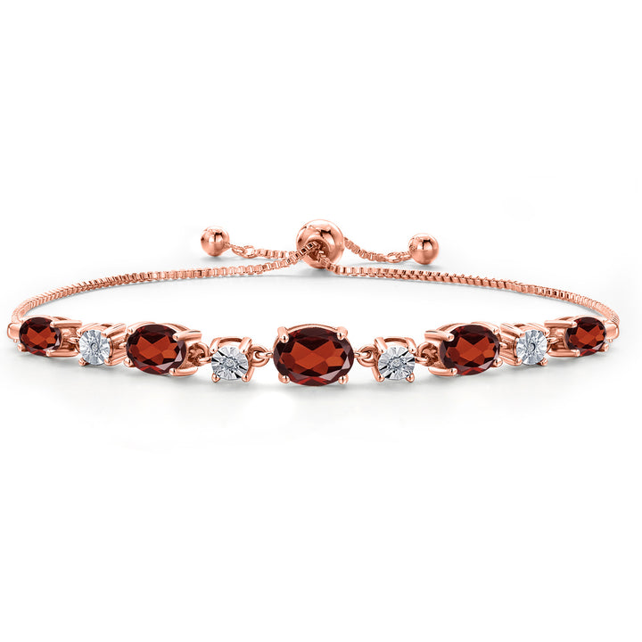 Garnet - January_925 Rose Gold Plated Silver_Bracelet in 925 Rose Gold Plated Silver