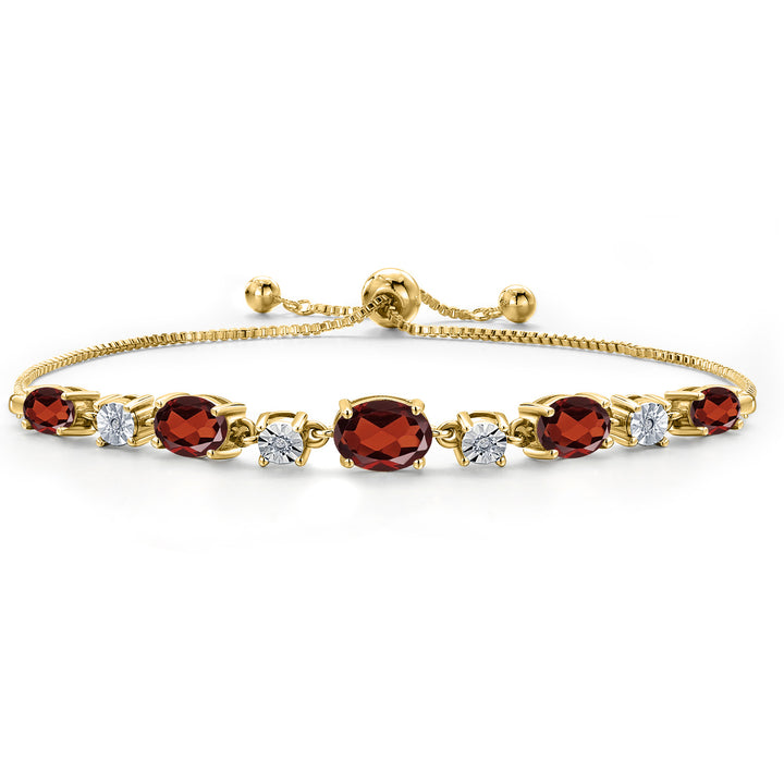 Garnet - January_925 Yellow Gold Plated Silver_Bracelet in 925 Yellow Gold Plated Silver