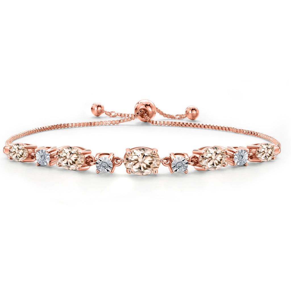 Morganite - October_925 Rose Gold Plated Silver_Bracelet in 925 Rose Gold Plated Silver