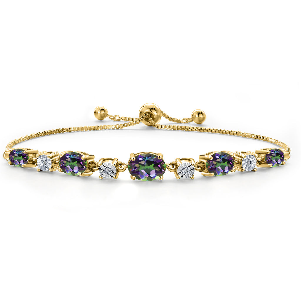 Green Mystic Topaz_925 Yellow Gold Plated Silver_Bracelet in 925 Yellow Gold Plated Silver