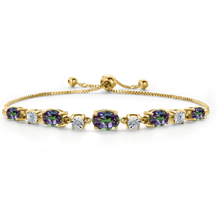 Green Mystic Topaz_925 Yellow Gold Plated Silver_Bracelet in 925 Yellow Gold Plated Silver