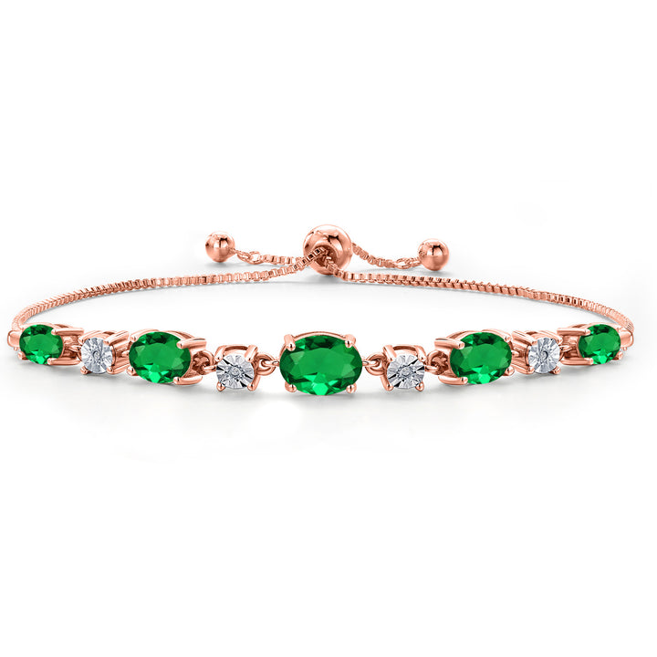 Nano Emerald - May_925 Rose Gold Plated Silver_Bracelet in 925 Rose Gold Plated Silver