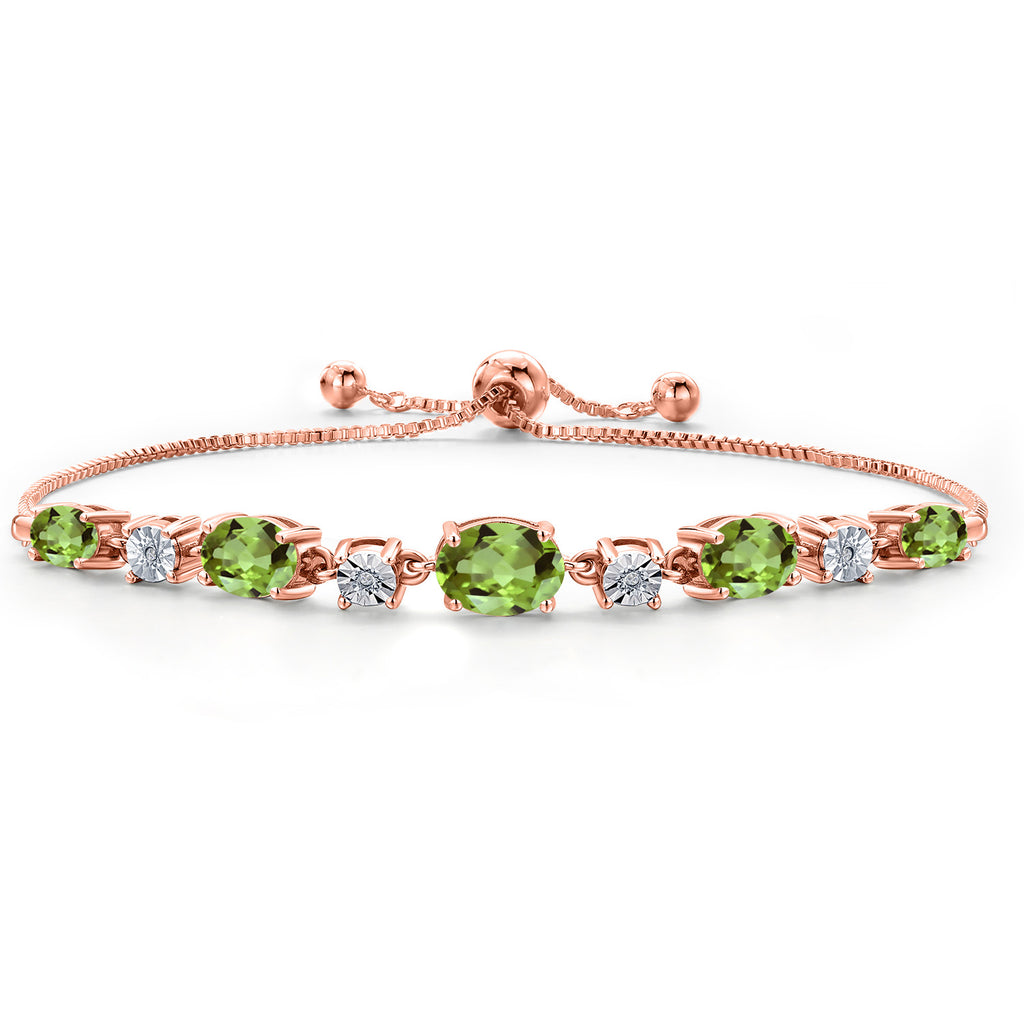Peridot - August_925 Rose Gold Plated Silver_Bracelet in 925 Rose Gold Plated Silver