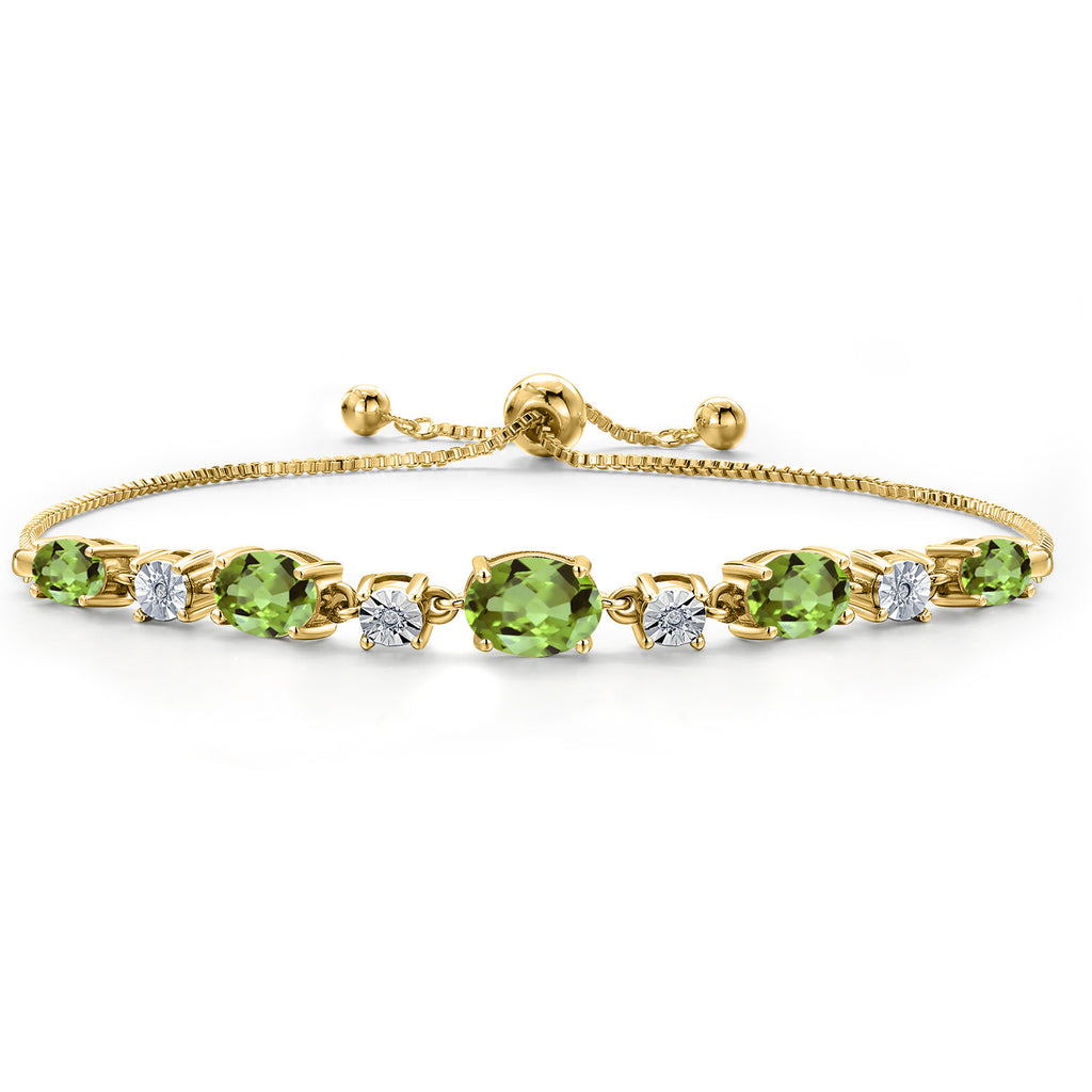Peridot - August_925 Yellow Gold Plated Silver_Bracelet in 925 Yellow Gold Plated Silver