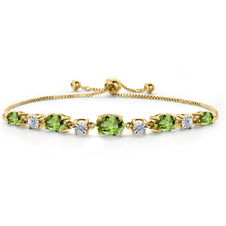 Peridot - August_925 Yellow Gold Plated Silver_Bracelet in 925 Yellow Gold Plated Silver