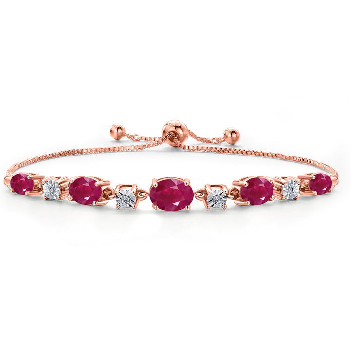 Ruby - July_925 Rose Gold Plated Silver_Bracelet in 925 Rose Gold Plated Silver