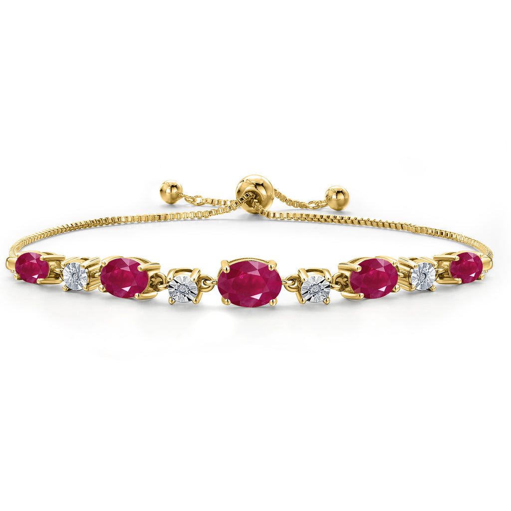 Ruby - July_925 Yellow Gold Plated Silver_Bracelet in 925 Yellow Gold Plated Silver