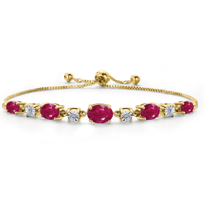 Ruby - July_925 Yellow Gold Plated Silver_Bracelet in 925 Yellow Gold Plated Silver