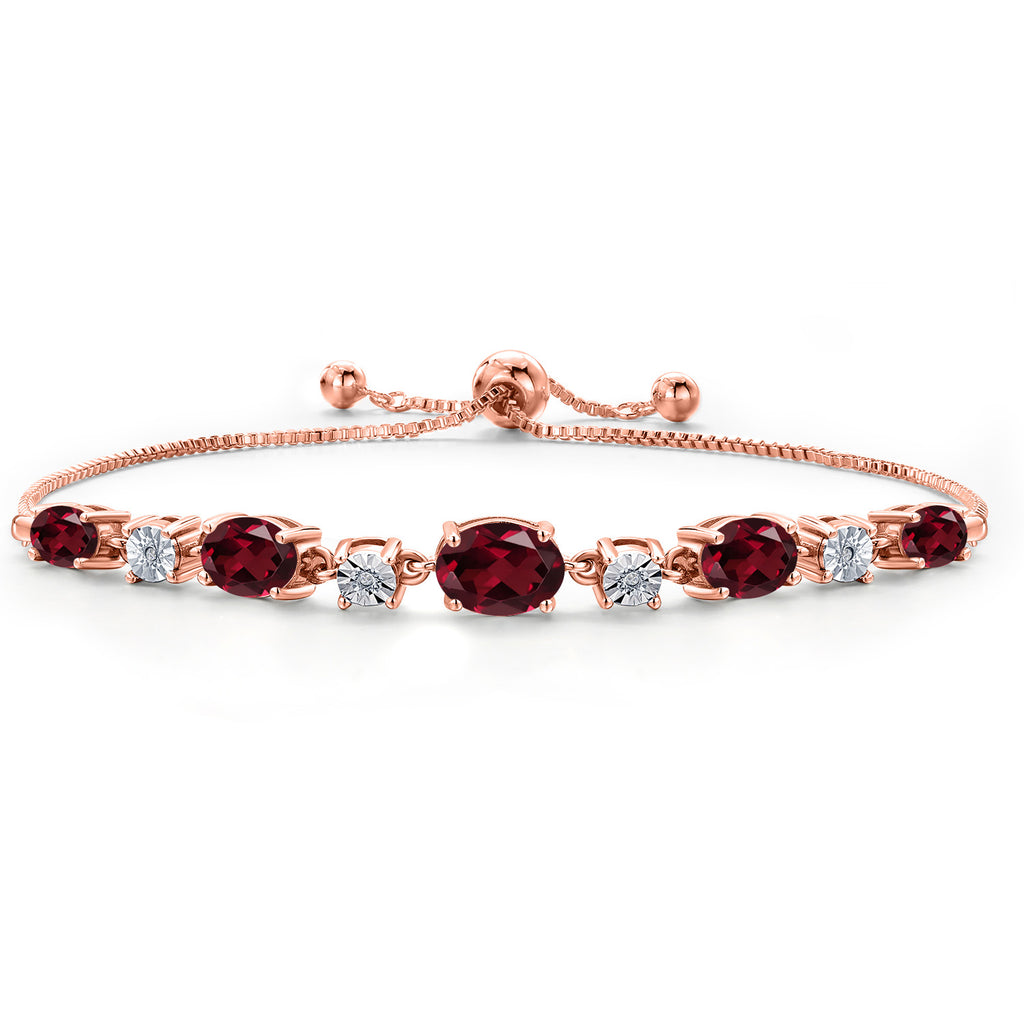 Rhodolite Garnet_925 Rose Gold Plated Silver_Bracelet in 925 Rose Gold Plated Silver