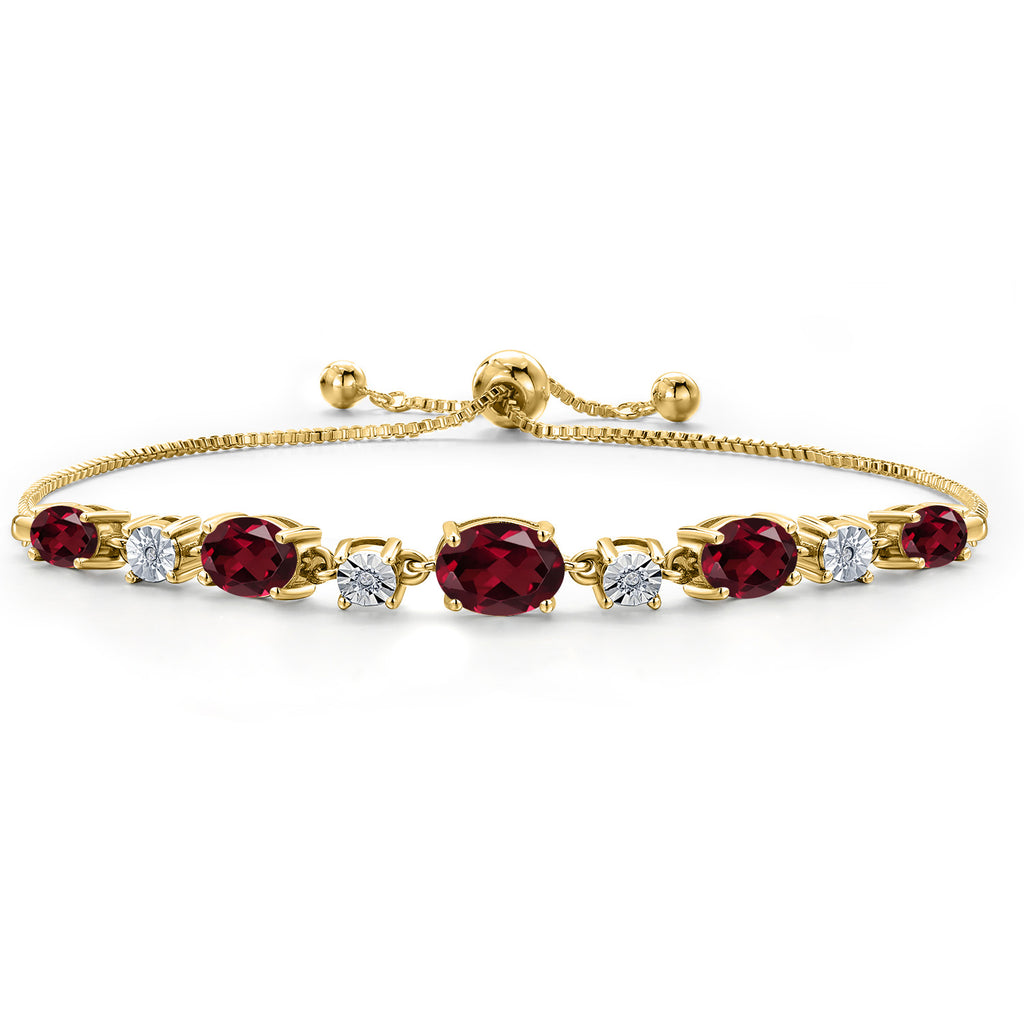 Rhodolite Garnet_925 Yellow Gold Plated Silver_Bracelet in 925 Yellow Gold Plated Silver