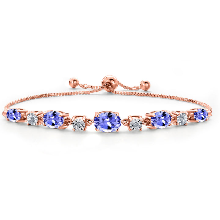 Tanzanite - December_925 Rose Gold Plated Silver_Bracelet in 925 Rose Gold Plated Silver